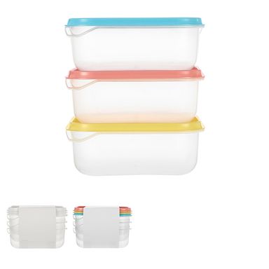 Taper de plástico color mixto 650ml 3 pzas -  Miniso