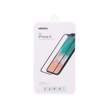 Mica de cristal templado para iphone x negro -  Miniso