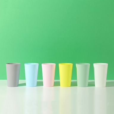 Paquete de vasos ecológico multicolor 6 pzs blanco/celeste/lila/amarillo/plomo/verde -  Miniso