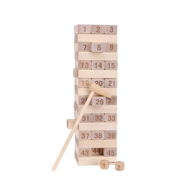 Juego de torre de bloques de madera con números tg 1063 natural - Miniso