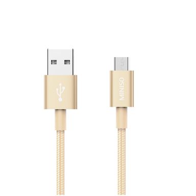 Cable de datos android 2.4a de carcasa de aluminio trenzado 2m dorado -  Miniso