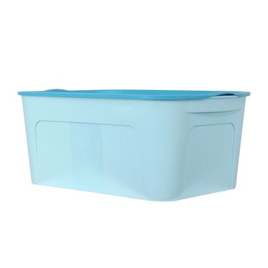 Caja de almacenamiento pequeña con tapa de contraste azul -  Miniso
