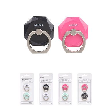 Soporte para celular octagonal tipo anillo multicolor 2pzas -  Miniso