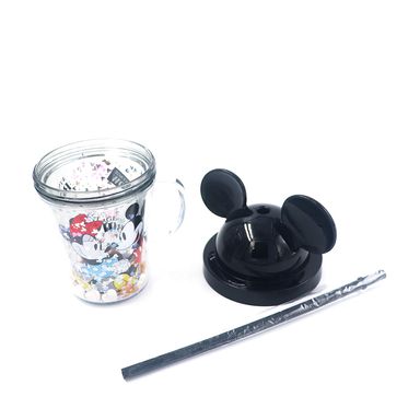 Vaso de plástico con cañita y tapa 280ml mickey mouse  -  Disney