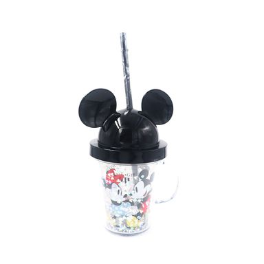 Vaso de plástico con cañita y tapa 280ml mickey mouse  -  Disney