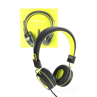 Audífonos de diadema de cable verde/negro - Miniso