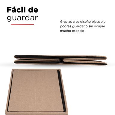 Taburete de almacenamiento cuadrado de lino khaki 30 cm - Miniso