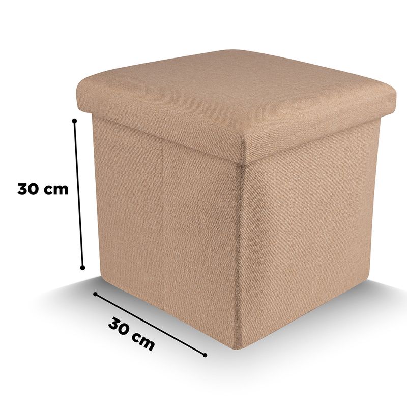 Taburete-de-almacenamiento-cuadrado-de-lino-khaki-30-cm-Miniso-5-6284