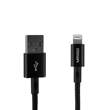 Cable trenzado de datos carga rapida micro 3a negro  - Miniso