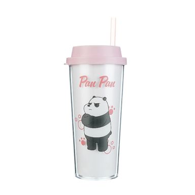 Tomatodo de plástico con sorbete panda 550 ml -  We Bare Bears
