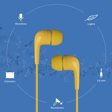 Audífonos de cable mod hf233 amarillo - Miniso