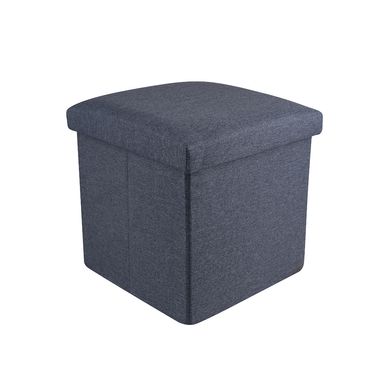 Taburete de almacenamiento cuadrado de lino azul 30 cm - Miniso