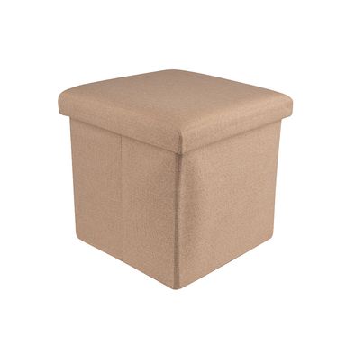 Taburete de almacenamiento cuadrado de lino khaki 30 cm - Miniso