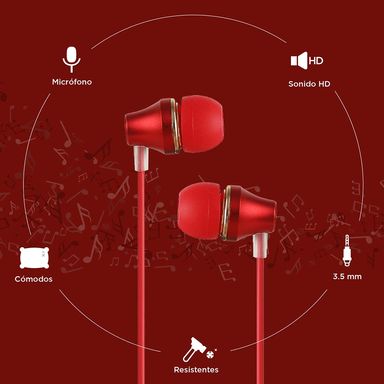 Audífonos con funda en forma de capsula rojo -  Miniso