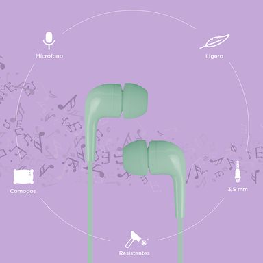 Audífonos de cable mod hf233 verde menta - Miniso