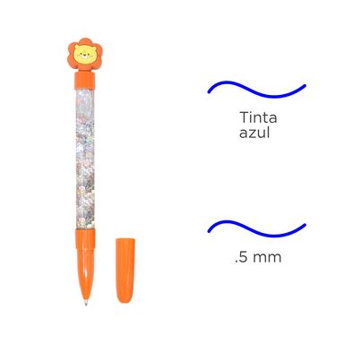 Lapicero 0.5mm de leon feliz mini valentines day 0.5 mm quick sand azul -  Miniso