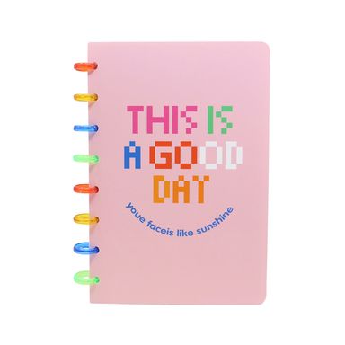 Cuaderno de espiral rainbow series 96 hojas rosa -  Miniso