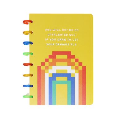 Cuaderno de espiral rainbow series 96 hojas arcoiris amarillo -  Miniso