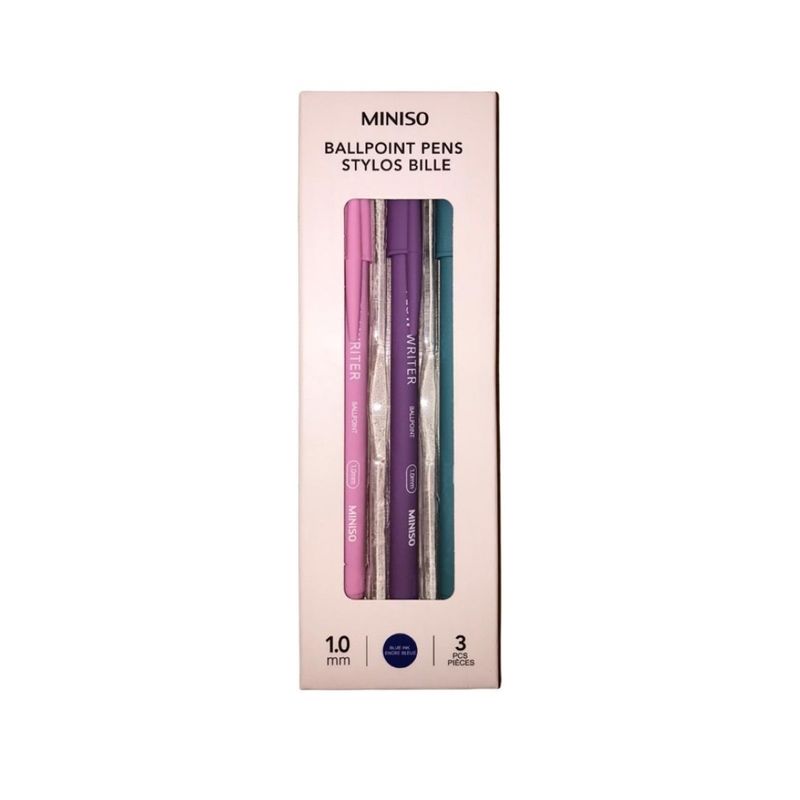 Lapicero-delgada-1-0mm-de-barril-rosa-morado-y-azul-de-tinta-azul-3-pzas-Miniso-2-6705