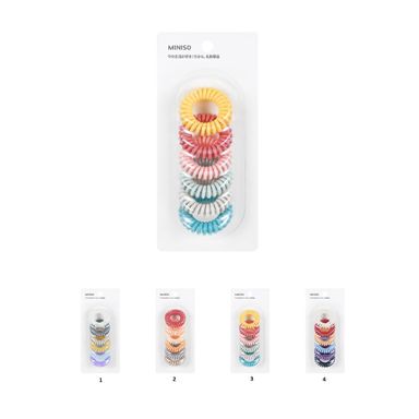 Liga para el cabello en forma de espiral 3.5 6 pzas -  Miniso