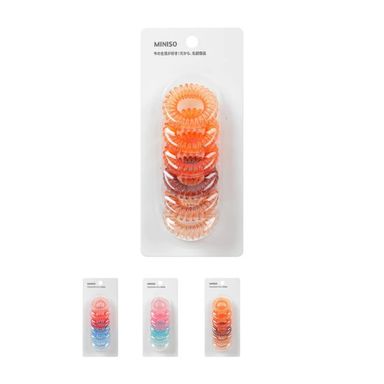 Liga para cabello en espiral 5.0 coloridas 6 pzas -  Miniso