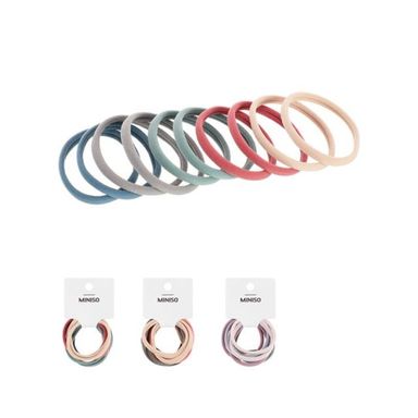 Paquete de ligas para el cabello estilo koreano 10 pzas 0.55 cm -  Miniso