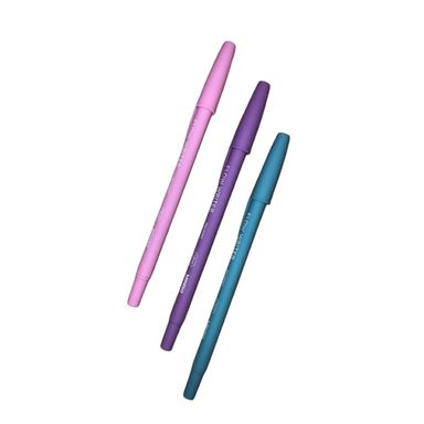 Lapicero delgada 1.0mm de barril rosa morado y azul de tinta azul 3 pzas -  Miniso