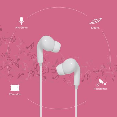 Audífono jack tipo c modelo hf248 3.5mm blanco -  Miniso