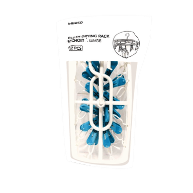 Colgante rectangular para ropa con 12 pinzas colores mixtos -  Miniso