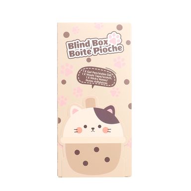 Kit de escritura sorpresa milk tea series lapicero adhesivos y post its de gatito -  Miniso