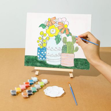 Panel canvas con cabellete de flores -  Miniso
