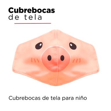 Cubrebocas reusable para niño Mr. Piggy - Miniso