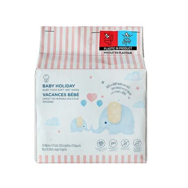 Toallas húmedas suaves para bebe baby holiday 5 paquetes 20 pzas -  Miniso