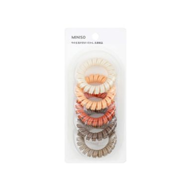 Liga para cabello en espiral de colores 4.5 5 pzas modelos mixtos - Miniso