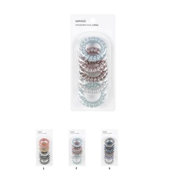 Liga para el cabello en espiral 4.5 con estampado 5 pzas -  Miniso