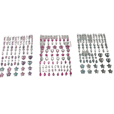 Stickers de gemas modelos mixtos a 3 pzas illusion collection - Miniso
