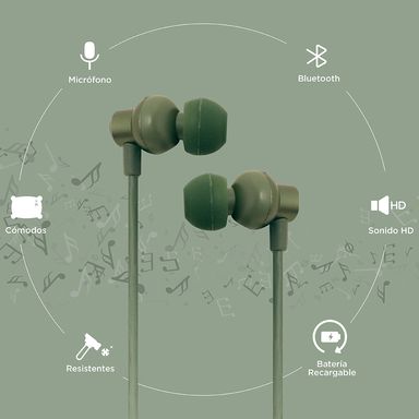 Audifonos inalámbricos para deporte modelo tb15 verde - Miniso