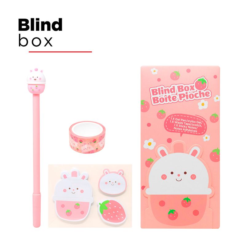 Kit-de-escritura-sorpresa-milk-tea-series-lapicero-adhesivos-y-post-its-de-conejo-Miniso-2-7524