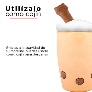 Peluche de little bear milk tea con popote cafe beverage series - Miniso