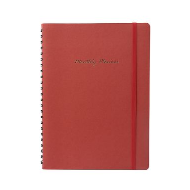 Cuaderno de espiral con plan mensual rojo 80 hojas -  Miniso