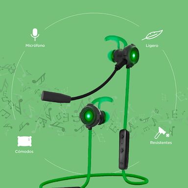 Audífonos inalámbricos para gaming modelo 2001 con luces rgb azul -  Miniso