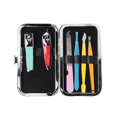 Set de manicure con bolsa de almacenamiento colorado 6 pzas -  Miniso