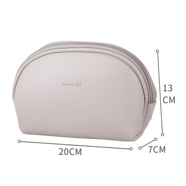 Cosmetiquera semicircular sencilla beige oscuro - Miniso