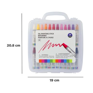 Paquete de crayones de óleo con estuche transparente 24 colores -  Miniso
