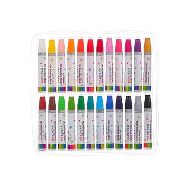 Paquete de crayones de óleo con estuche transparente 24 colores -  Miniso