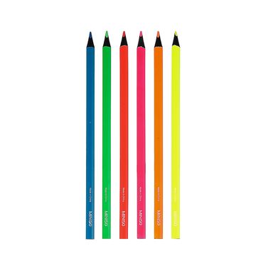 Paquete de Lápices de colores neón 6 colores -  Miniso