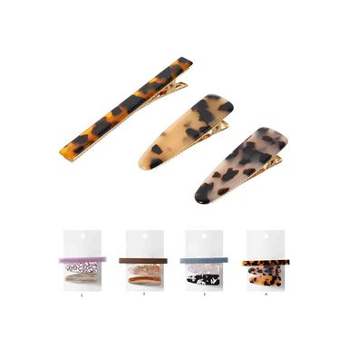 Broches para el cabello en forma de gota modelos mixtos 3 pzs cellulose acetate series -  Miniso