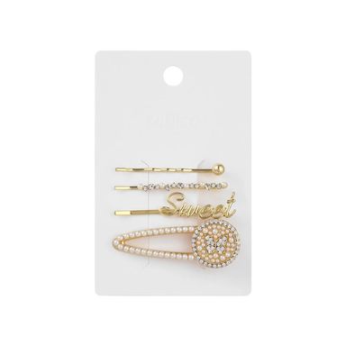 Broche para el cabello geométrico con letras impresas 4 pzas -  Miniso