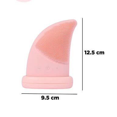 Cepillo facial de silicon con forma de aleta de tiburon rosa -  Miniso