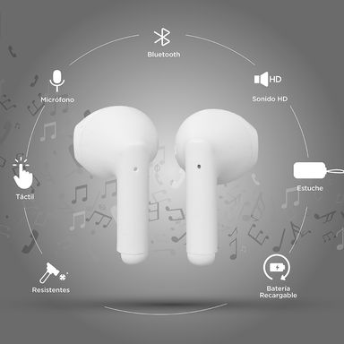 Audífonos inalámbricos modelo k88 mini matte blanco -  Miniso